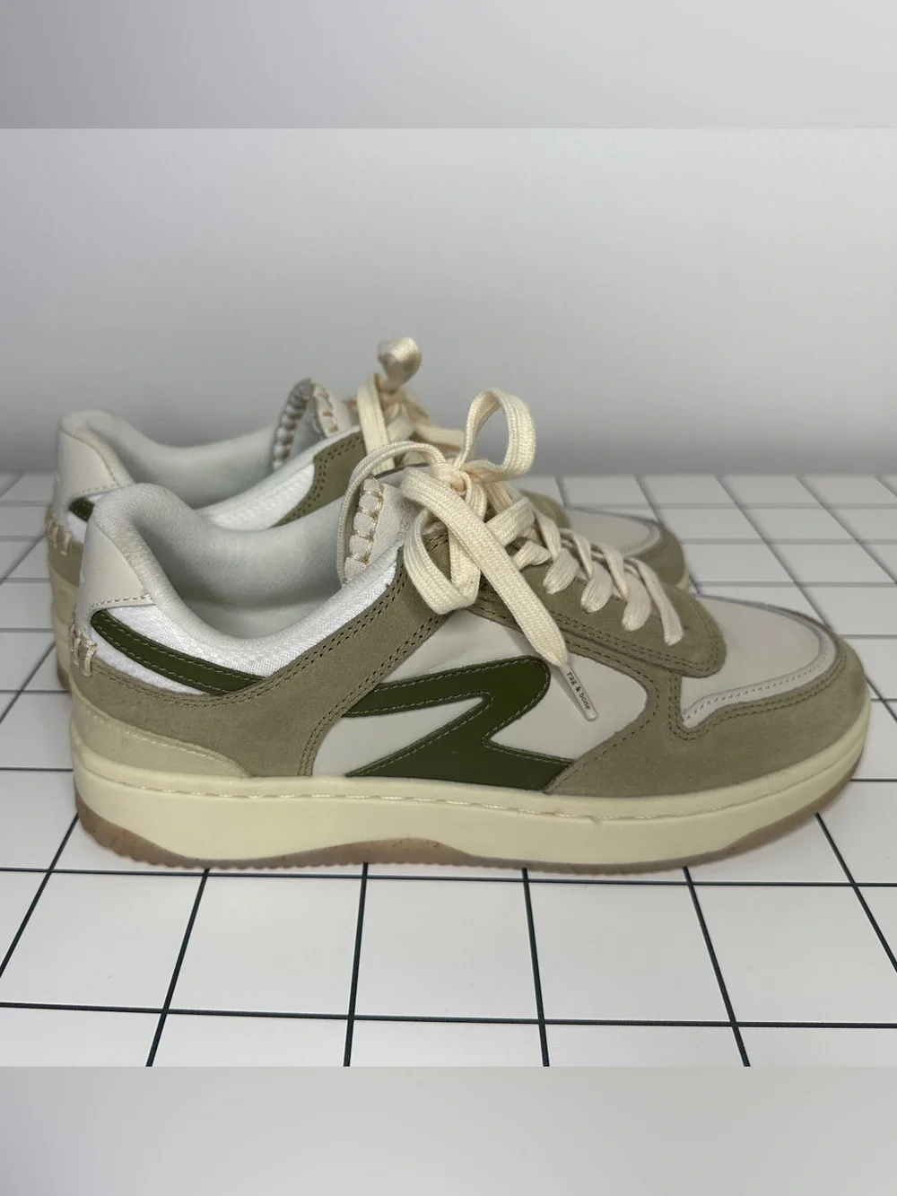 rag & bone Cream, Olive & Beige Low-Top Sneakers